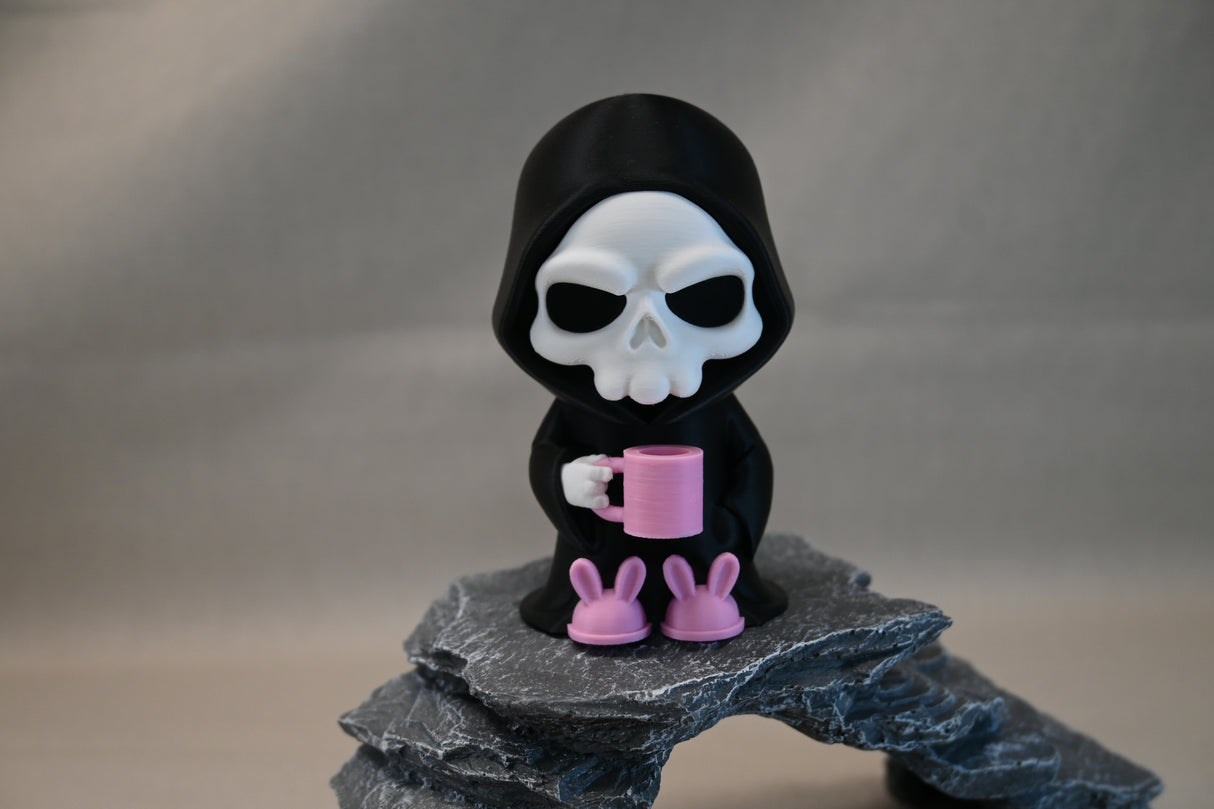 Grim Reaper with Coffee Cup