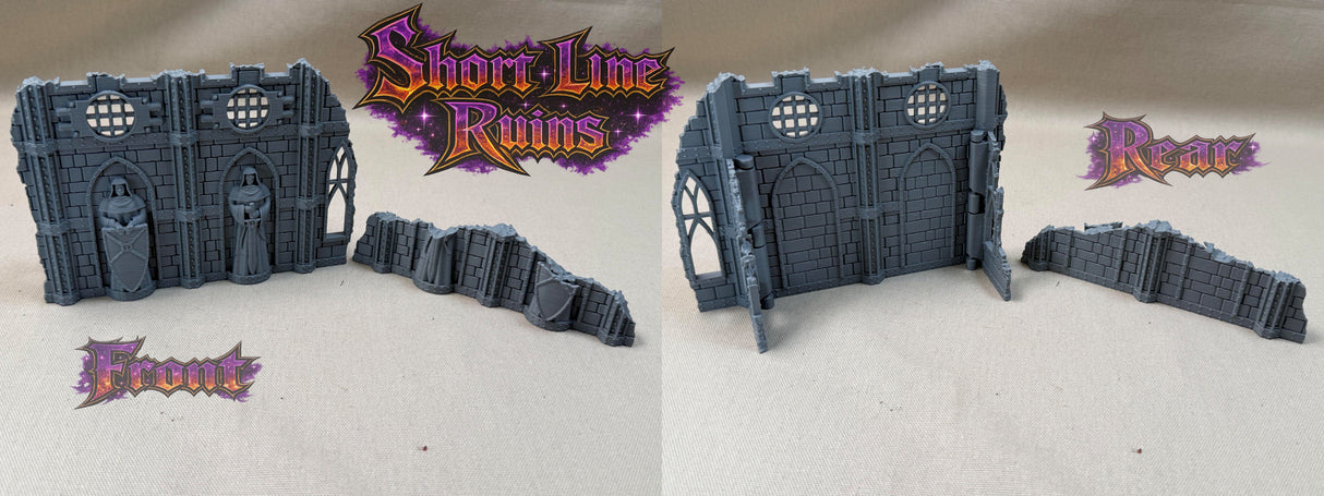 11th Edition Compatible Folding Terrain – Short Line Ruins (Battle Nun Theme)