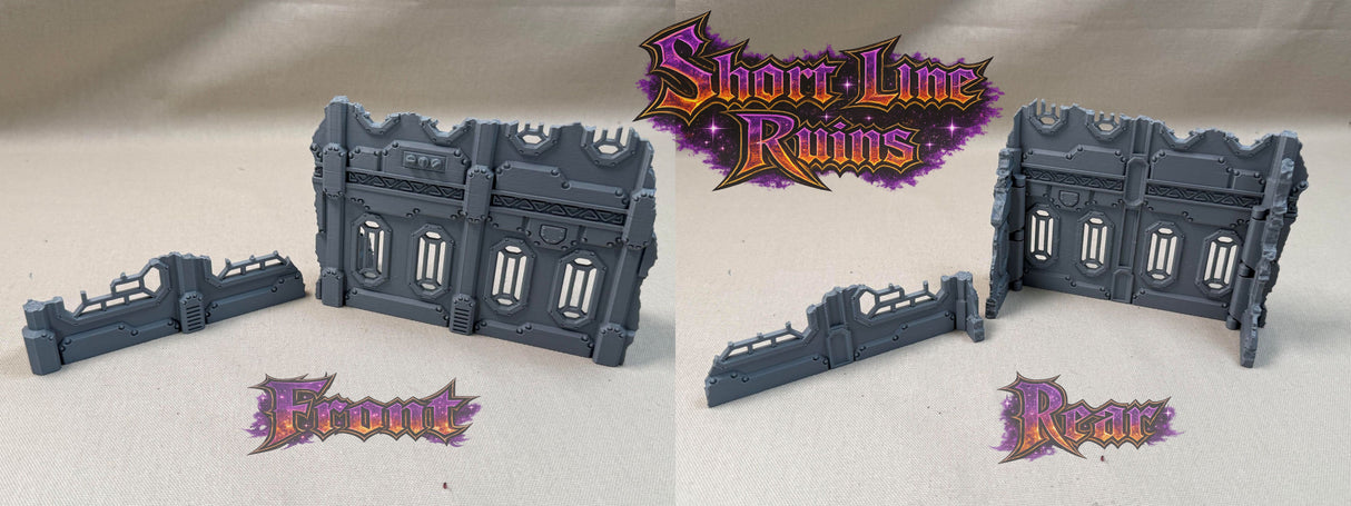 11th Edition Compatible Folding Terrain – Short Line Ruin (Space Dwarf Theme)