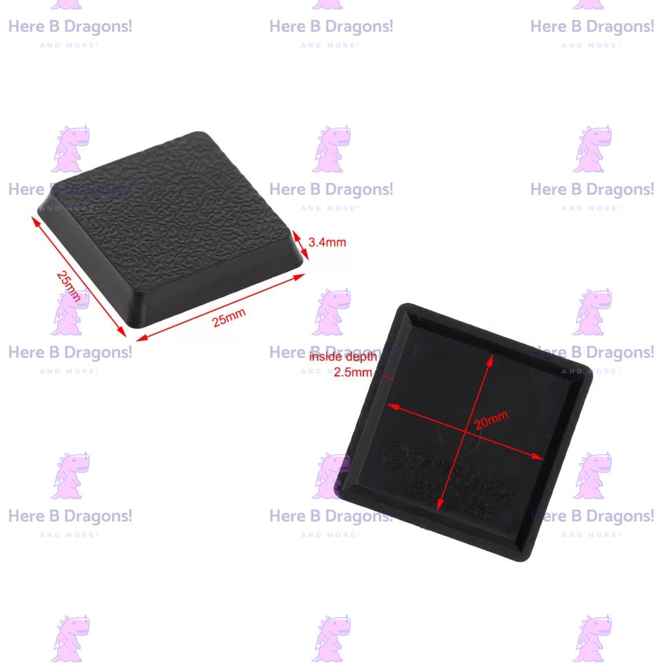 25mm Square Bases for Warhammer 40K / AOS etc