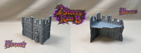 11th Edition Compatible Folding Terrain – 2 Storey Ruin B (Battle Nun Theme)