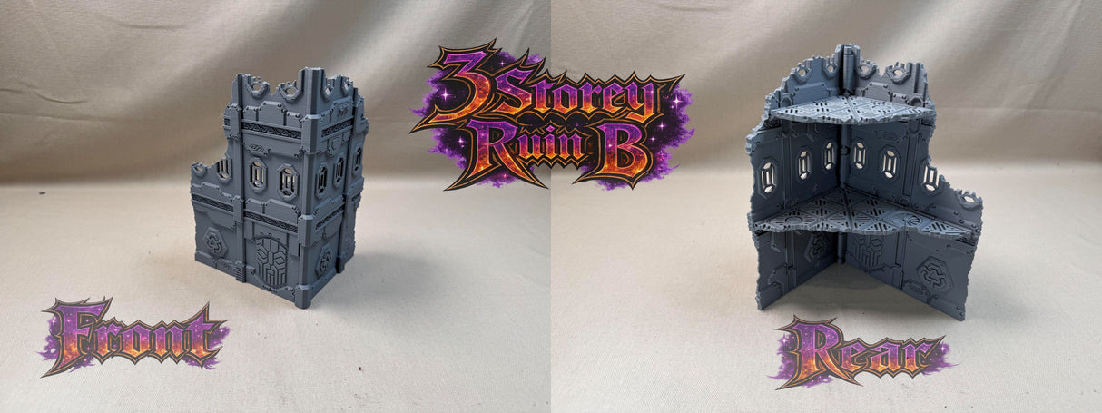 11th Edition Compatible Folding Terrain – 3 Storey Run B (Space Dwarf Theme)