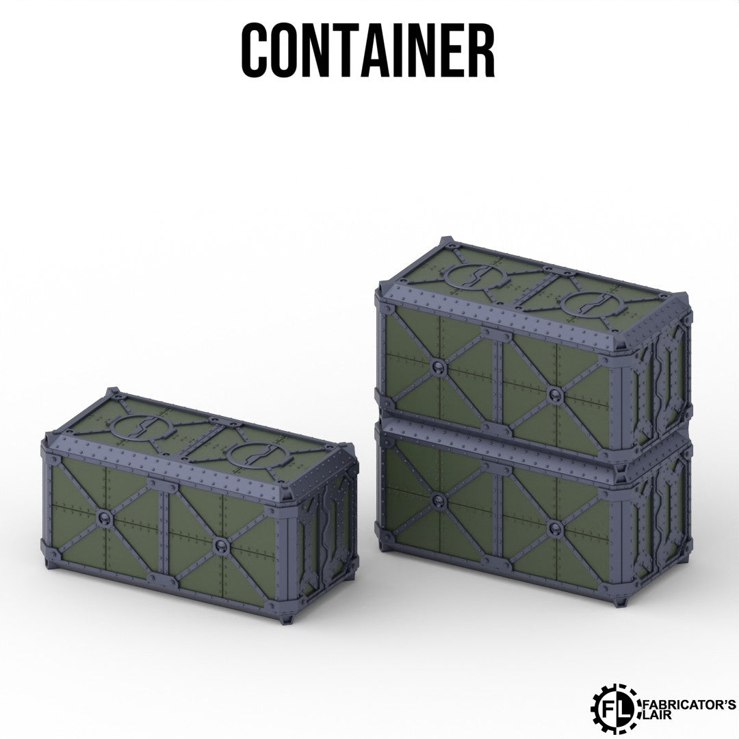 11th Edition Compatible Folding Terrain – Container (Armoured Theme)