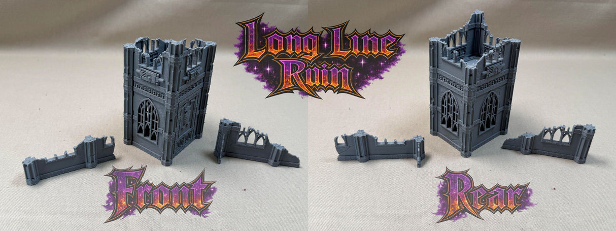 11th Edition Compatible Folding Terrain – Long Line Ruin (Gothic Theme)